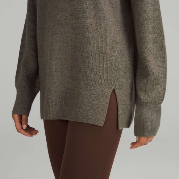 Lululemon Merino Wool-Blend Ribbed  Women's Faded Green Sweater Size 8 - Picture 2 of 6